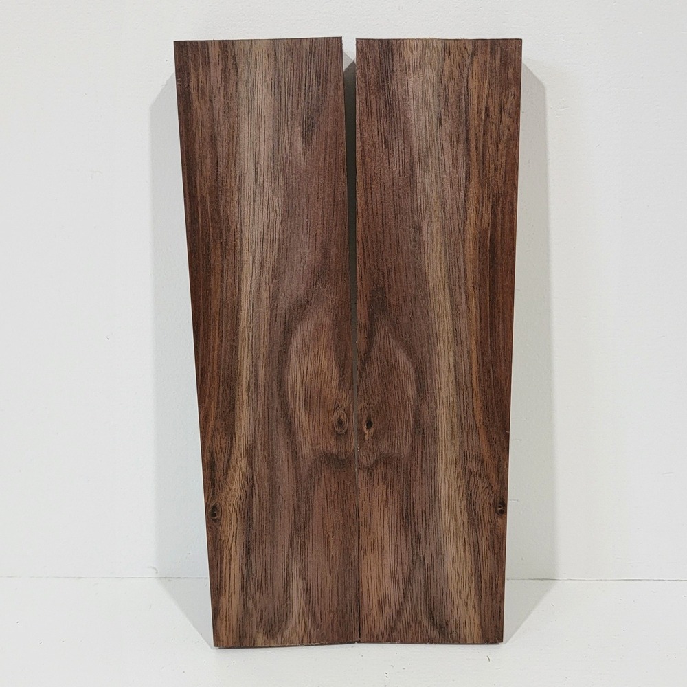 Black Walnut Bookmatched Wood Scales 8x2x0.75 Knife Handle Blanks 2pc Set